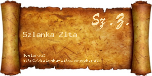 Szlanka Zita névjegykártya